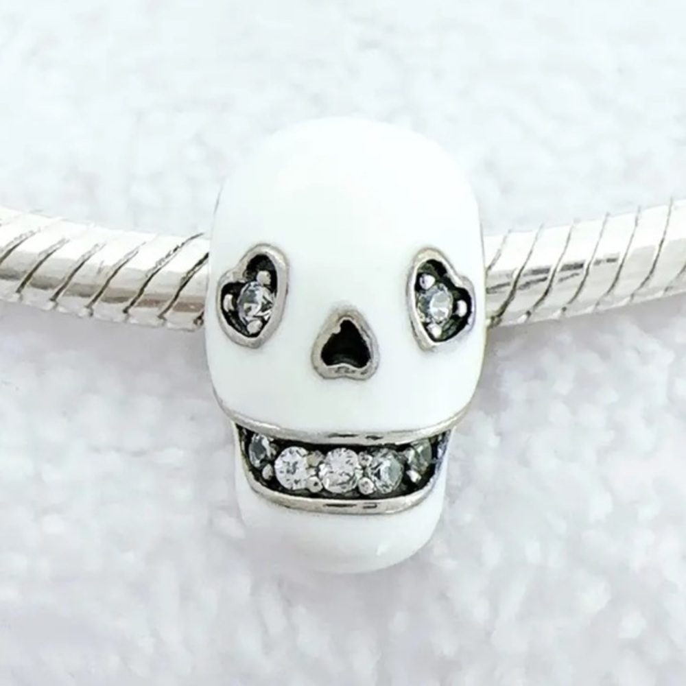 White Skull Charm Bracelet